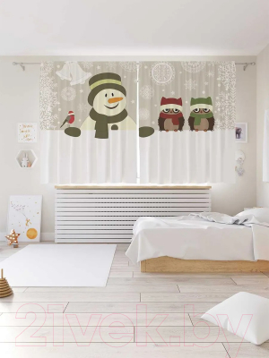 Изображение товара Комплект штор JoyArty Веселая зима / p_20291 (145x180)