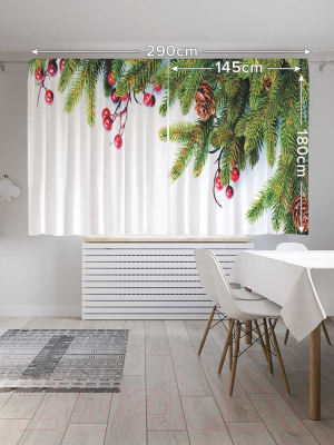 Изображение товара Комплект штор JoyArty Елочные игрушки / p_20292 (145x180)
