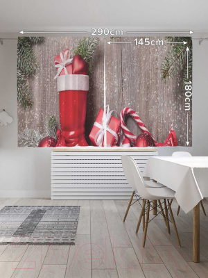 Изображение товара Комплект штор JoyArty Новогодние подарки / p_20301 (145x180)