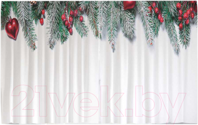 Изображение товара Комплект штор JoyArty Еловая ветка с игрушками / p_20311 (145x180)