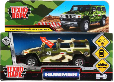 Автомобиль игрушечный Технопарк Hummer H2 / HUM2-12SLMIL-GN (зеленый)