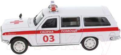 Автомобиль игрушечный Технопарк ГАЗ-2402 Волга Скорая / 2402-12SLAMB-WH