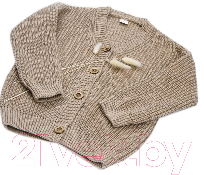 Кофта для малышей Amarobaby Knit / AB-OD21-KNIT19/03-104 (бежевый, р.104) — фото 4