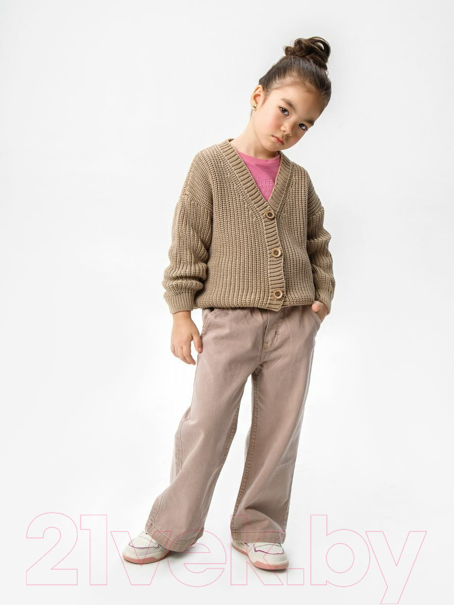 Кардиган детский Amarobaby Knit / AB-OD21-KNIT19/03-110 (бежевый, р.110) — фото 4