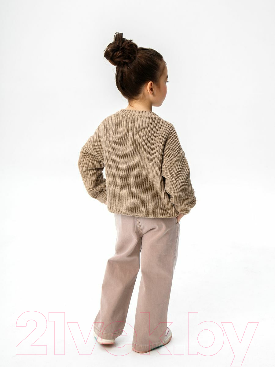 Кардиган детский Amarobaby Knit / AB-OD21-KNIT19/03-122 (бежевый, р.122) — фото 4