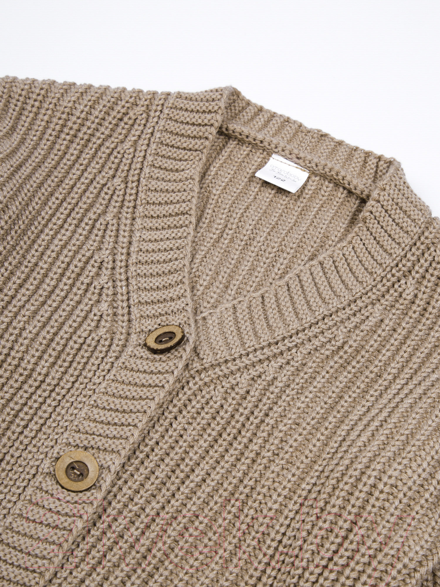 Кардиган детский Amarobaby Knit / AB-OD21-KNIT19/03-128 (бежевый, р.128) — фото 2