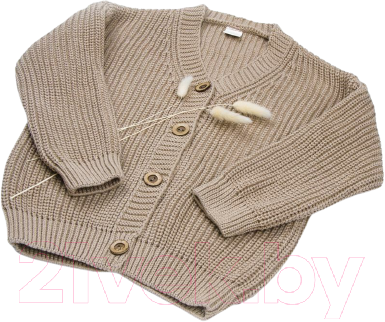 Кофта для малышей Amarobaby Knit / AB-OD21-KNIT19/03-98 (бежевый, р.98) — фото 4