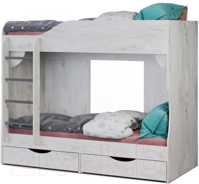 Двухъярусная кровать детская Мебель-КМК Атланта 03 0741.23 (бетон пайн светлый)