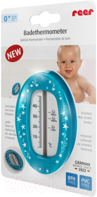 Детский термометр для ванны Reer Овальный безртутный / 24113 (синий)