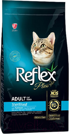 Корм для кошек Reflex Plus Для стерилизованных кошек с лососем (8кг)