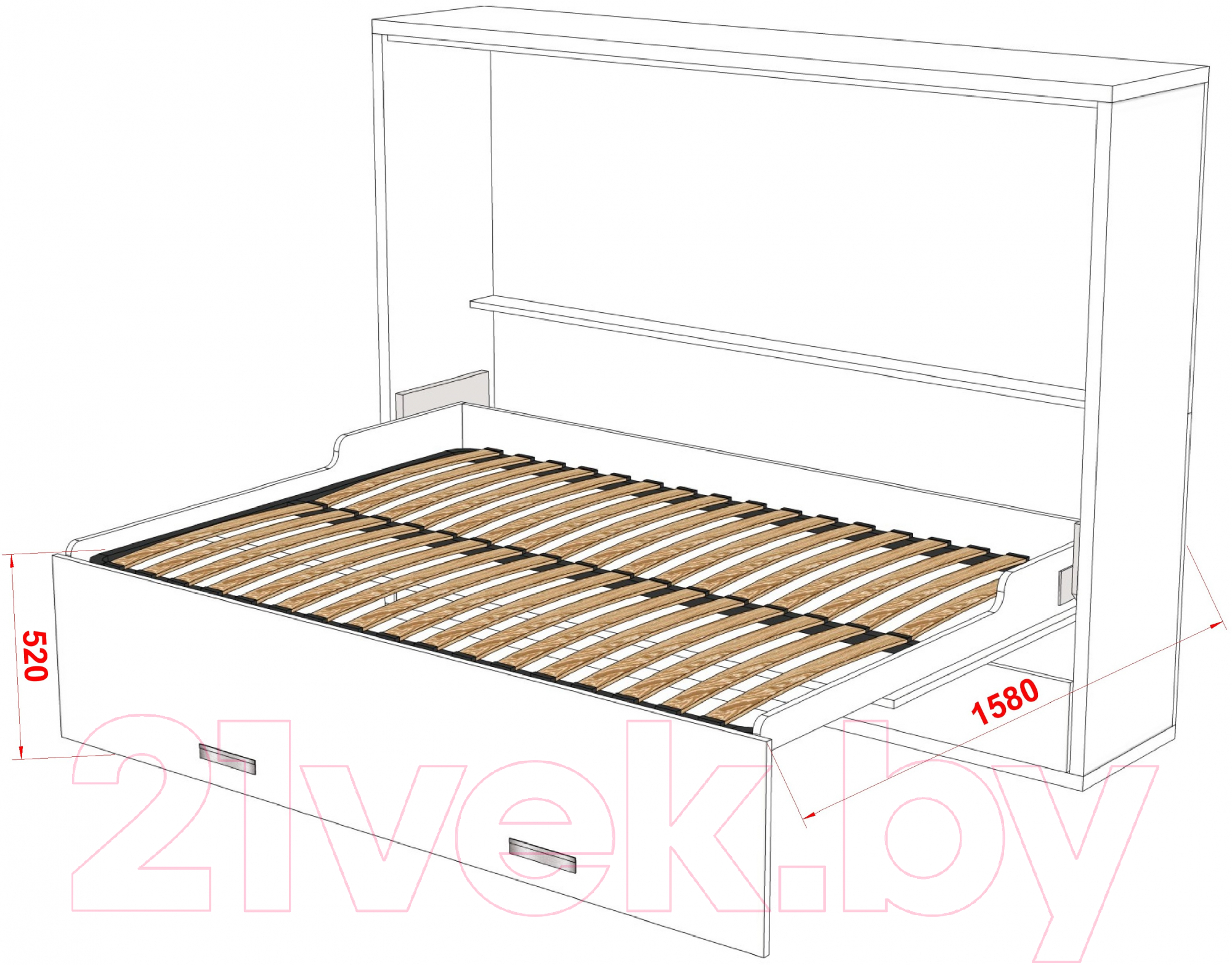 Шкаф-кровать трансформер Макс Стайл Bora 36мм 140x200 (бежевый U200 ST9)