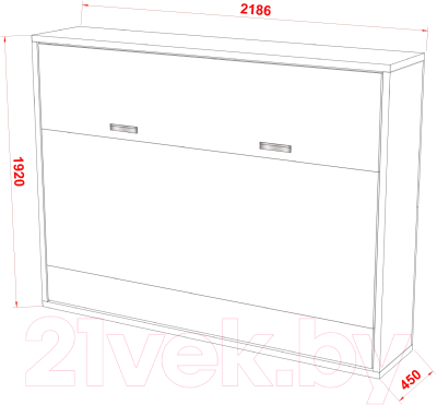 Шкаф-кровать трансформер Макс Стайл Bora 36мм 140x200 (белый базовый W908 ST2)