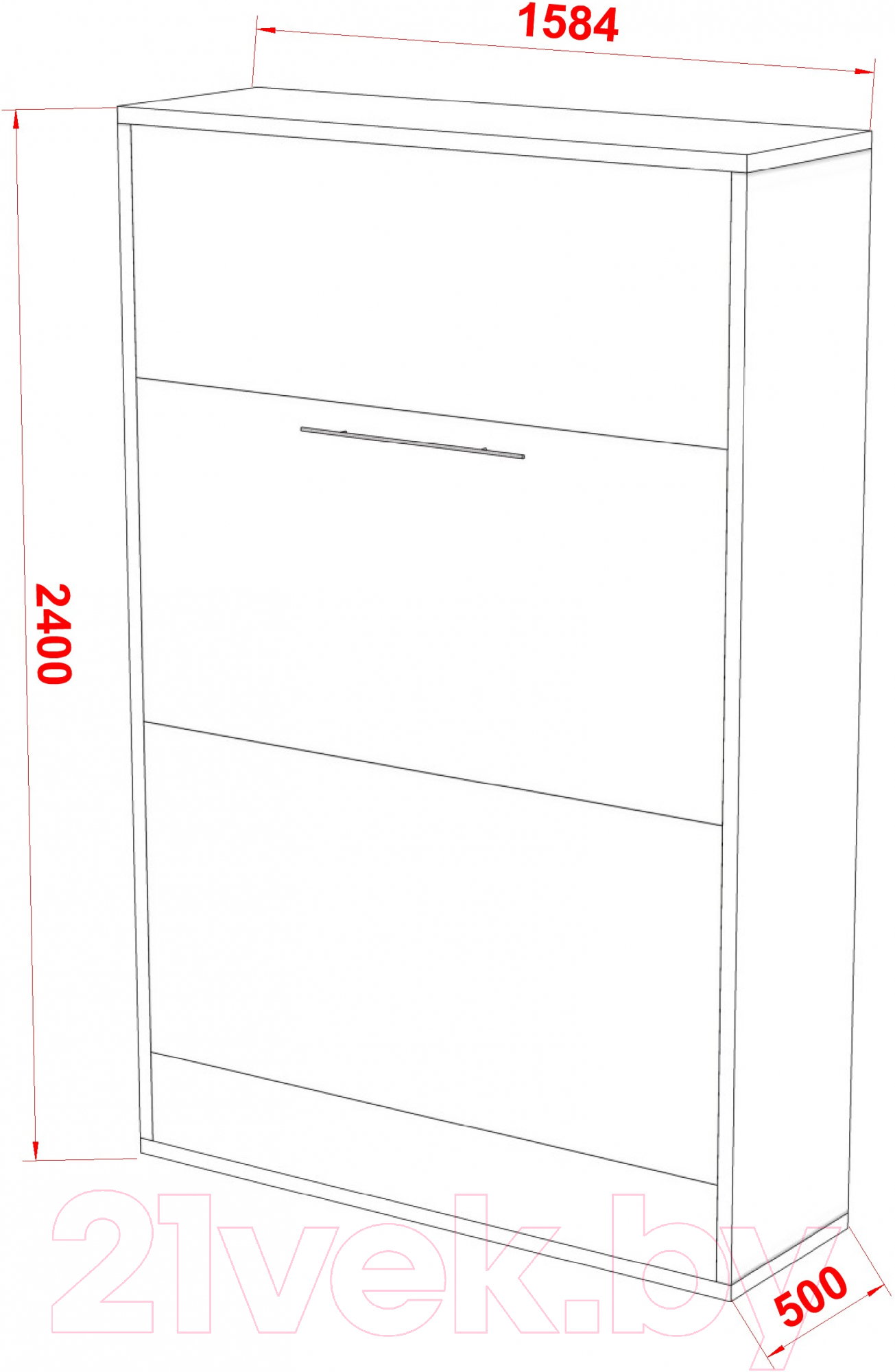 Шкаф-кровать трансформер Макс Стайл Fidji 36мм 140x200 (дуб сорано черно-коричневый Н1137 ST12)