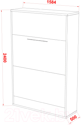 Шкаф-кровать трансформер Макс Стайл Fidji 36мм 140x200 (дуб бардолино натуральный Н1145 ST10)