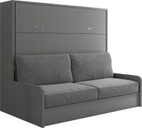 Шкаф-кровать трансформер Макс Стайл Bora 36мм 140x200 Sofa (серый пыльный U732 ST9) - 
