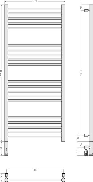 Купить Полотенцесушитель электрический Сунержа Богема 3.0 120x50 / 30-5804-1250 в Молодечно