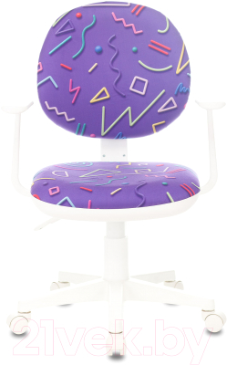 Кресло детское Бюрократ CH-W 356AXSN (фиолетовый Sticks 08/пластик белый)