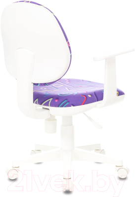 Кресло детское Бюрократ CH-W 356AXSN (фиолетовый Sticks 08/пластик белый)