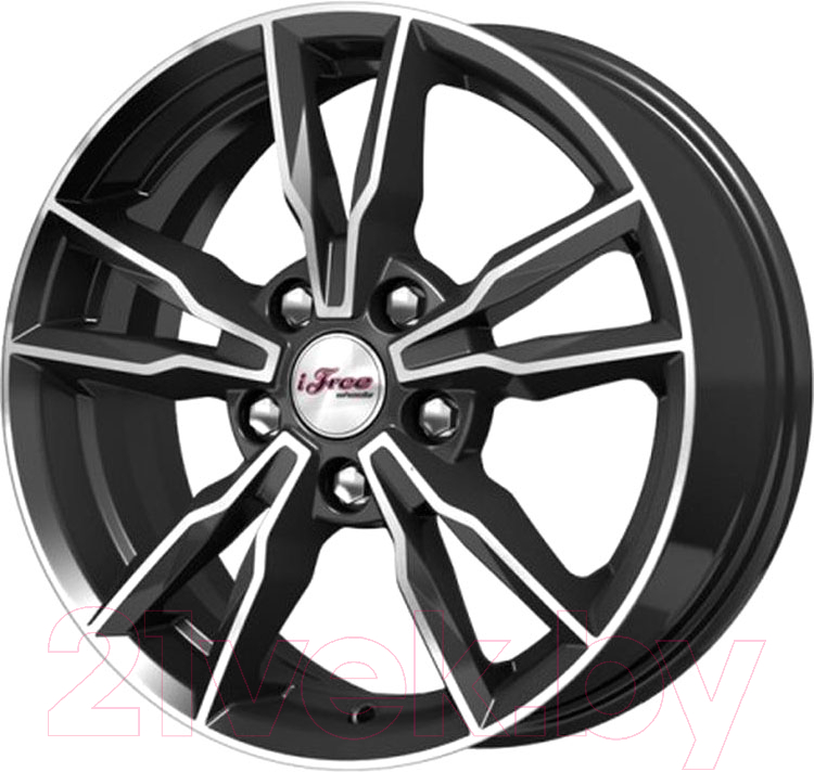 Литой диск iFree Икигай 16x6.5" 5x114.3мм DIA 66.1мм ET 40мм Блэк джек