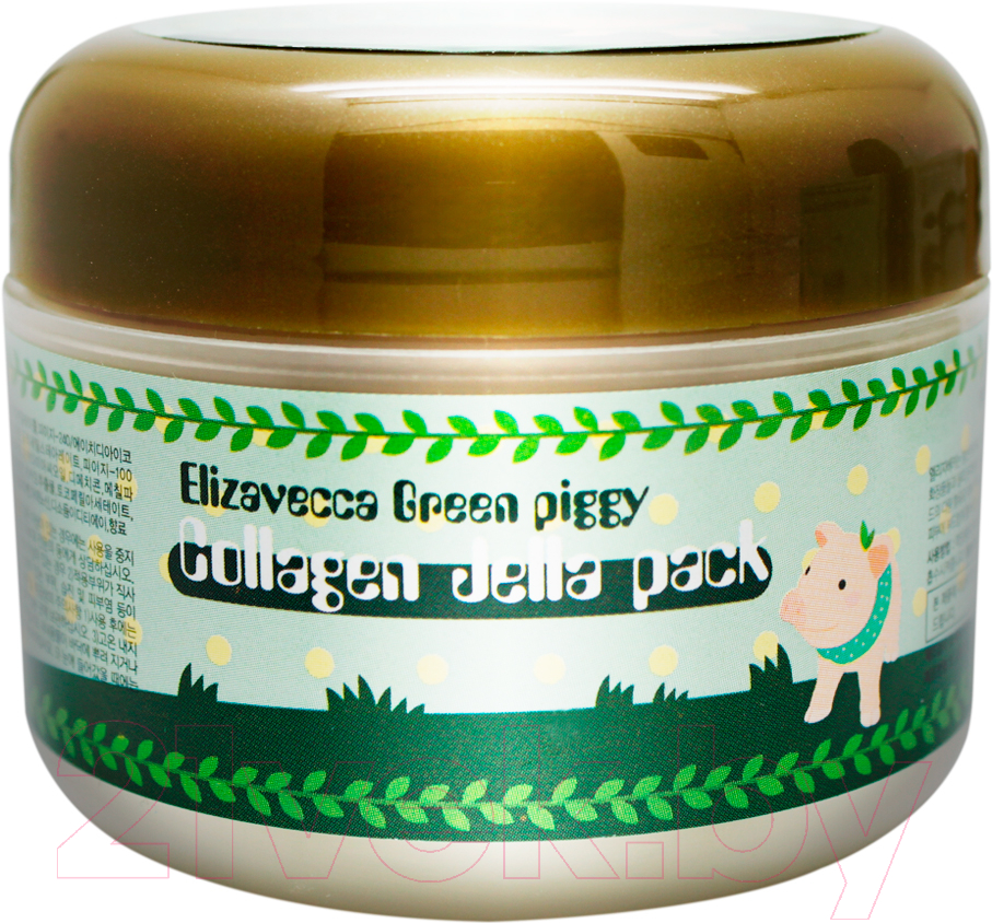 Маска для лица кремовая Elizavecca Green Piggy Collagen Jella Pack коллагеновая (100г)