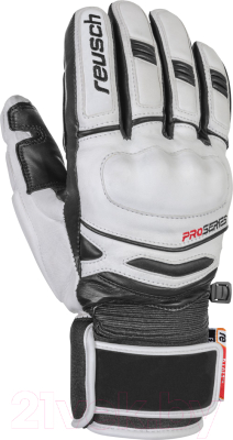 Перчатки лыжные Reusch World Champ / 4801104-0101 (р-р 10, White/Black Inch)