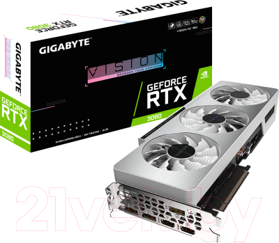 Видеокарта Gigabyte GeForce RTX 3080 Vision OC 10GB DDR6 Rev. 2.0 (GV-N3080VISION OC-10GD 2.0)