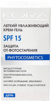 Крем для лица Kora Гель Увлажняющий SPF15 Защита от фотостарения (50мл)