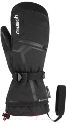 Варежки лыжные Reusch Down Spirit GTX Mitten / 6101655-7702 (р-р 9.5, Black/Silver Inch)