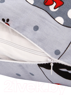 Наволочка на подушку для беременных Amarobaby Анатомическая Котики / AMARO-50A-Ko (серый)