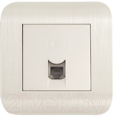 Розетка Luxar Deco RJ-11 / 10.048.01 (белый дуб)