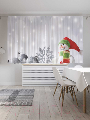 Изображение товара Комплект штор JoyArty Праздничный снег / p_21484 (145x180)