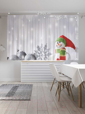 Изображение товара Комплект штор JoyArty Праздничный снег / p_21484 (145x180)