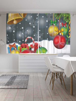 Изображение товара Комплект штор JoyArty Шары в снегу / p_21496 (145x180)