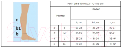Гольфы компрессионные Польза 3001 2 кл.к. (р.5 (XL), рост1, бежевый)