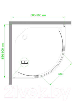 Душевой уголок Royal Bath 90x90x185 / RB90HKD-C-BL