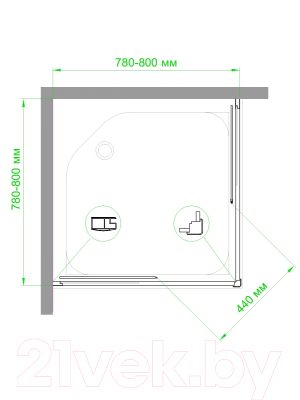 Душевой уголок Royal Bath 80x80x185 / RB80HPD-C-BL