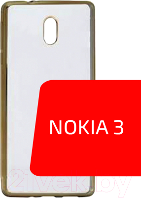 Чехол-накладка Volare Rosso Frame TPU для Nokia 3 (прозрачно-золотой)