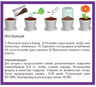 Набор для выращивания растений Rostokvisa Фиалка / 77100