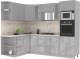 Готовая кухня Интерлиния Мила 1.68x2.6 левая (серебристый/бетон/бискайская сосна) - 