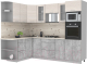 Кухонный гарнитур Интерлиния Мила 1.68x2.6 левая (вудлайн кремовый/бетон/бискайская сосна) - 
