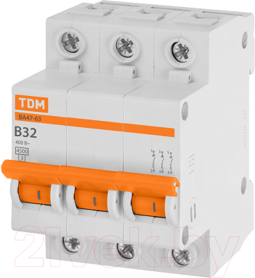 Выключатель автоматический TDM ВА 47-63 3Р 32А (B) 4.5кА / SQ0218-0058