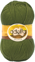 Набор пряжи для вязания Adelia Olivia 100г 250м±10м (оливковый, 2 мотка) - 