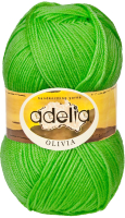 Набор пряжи для вязания Adelia Olivia 100г 250м±10м (зеленый, 2 мотка) - 