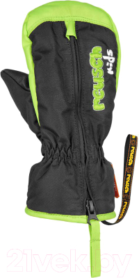 Варежки лыжные Reusch Ben Mitten / 4685408-0716 (р-р 4, Mitten Black/Neon Green Inch)