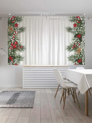 Изображение товара Комплект штор JoyArty Открытка для рождества / p_37072 (145x180)