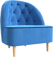 Кресло мягкое Mebelico Амиса 306 / 110040 (велюр голубой/кант черный) - 