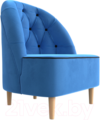 Кресло мягкое Mebelico Амиса 306 / 110040 (велюр голубой/кант черный)