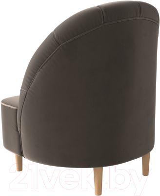 Кресло мягкое Mebelico Амиса 306 / 110042 (велюр коричневый/кант бежевый)