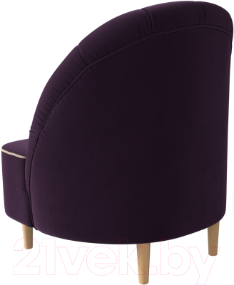Кресло мягкое Mebelico Амиса 306 / 110044 (велюр фиолетовый/кант бежевый)