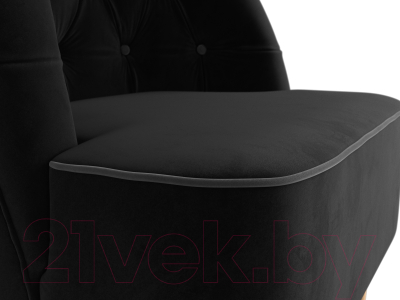 Кресло мягкое Mebelico Амиса 306 / 110045 (велюр черный/кант серый)